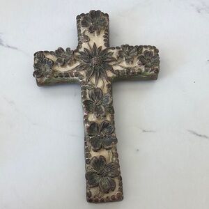 Floral Embellished Cross Wall Decor